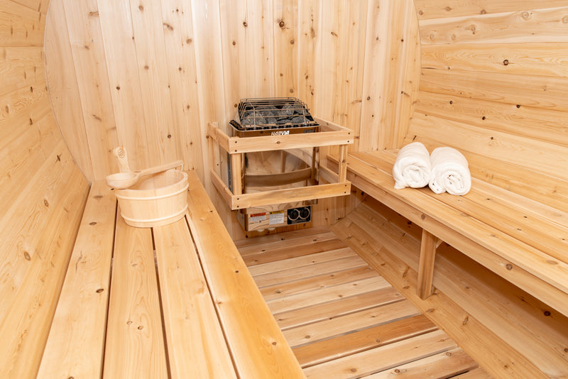 Dundalk Leisurecraft Canadian Timber Tranquility Barrel Sauna - Elevare Experience