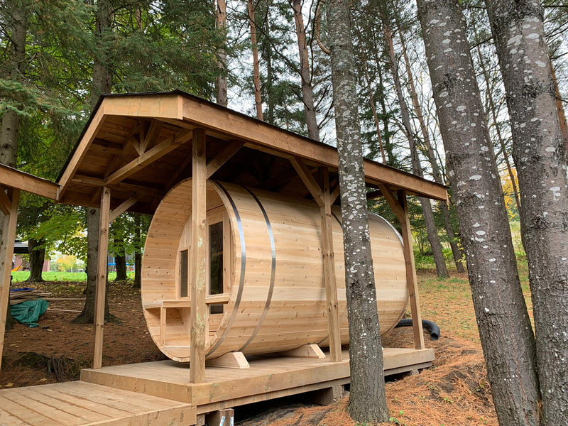 Dundalk Leisurecraft Canadian Timber Tranquility Barrel Sauna - Elevare Experience