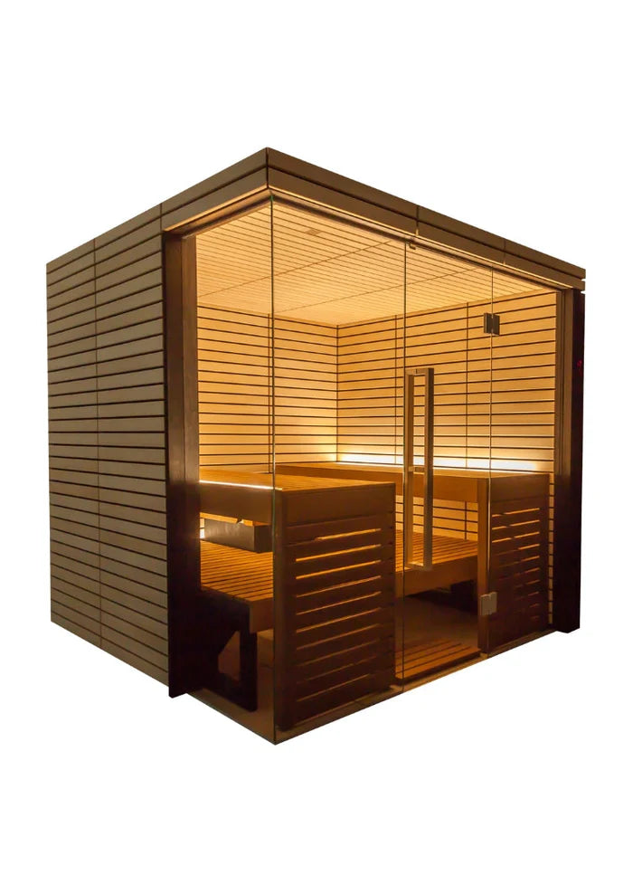 ThermaSol Lindea View Thermo-Lime Wood Indoor 2-3 Person Sauna - Elevare Experience